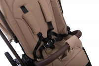Детская коляска Peppy Soho 4 в 1 с автокреслом Welldon Crown 2 Beige и базой Sand (песочный) рама шоколад
