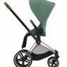 Коляска 3 в 1 Cybex Priam IV Chrome Brown complete и автокресло Cloud T i-Size Sepia Black Plus Leaf Green