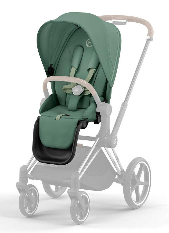 Коляска 3 в 1 Cybex Priam IV Chrome Brown complete и автокресло Cloud T i-Size Sepia Black Plus Leaf Green