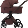 Детская коляска Peppy Monaco Plus 3 в 1 с автокреслом Verona Black Burgundy (винный), рама коричневая