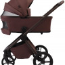 Детская коляска Peppy Monaco Plus 3 в 1 с автокреслом Welldon Crown 2 Beige Burgundy (винный), рама коричневая