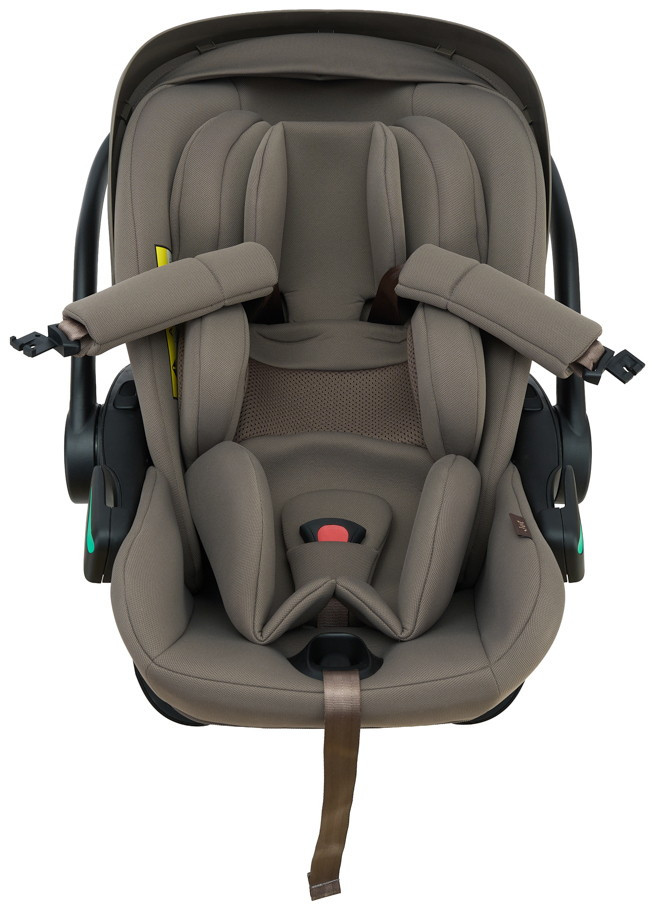 Детская коляска Peppy Monaco Thermo 3 в 1 с автокреслом Jet Brown Green (зеленый), рама серо-коричневая
