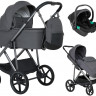 Детская коляска Pituso Mobi 3 в 1 с автокреслом Santiso Pro Black MB/06/Marengo