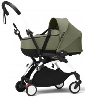 Коляска для новорожденных Stokke YOYO3 Newborn Shell 0+ рама белая White Olive