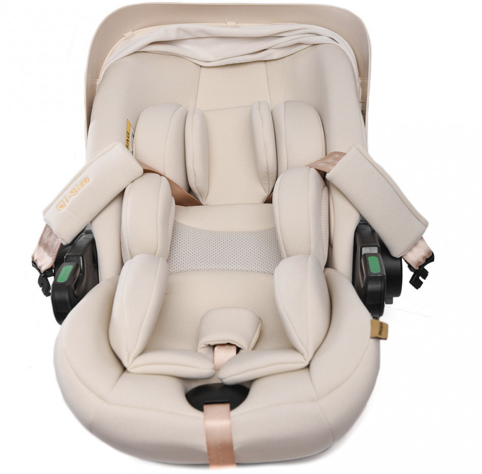 Детская коляска Peppy Soho 4 в 1 с автокреслом Verona Beige и базой Rose (пыльная роза), рама серо-бежевый