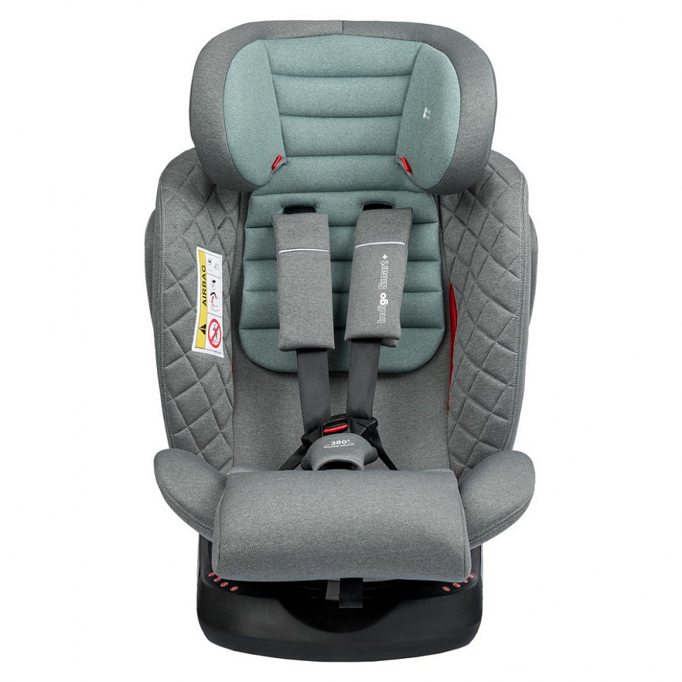 Автокресло Indigo Smart plus Isofix серый-зеленый