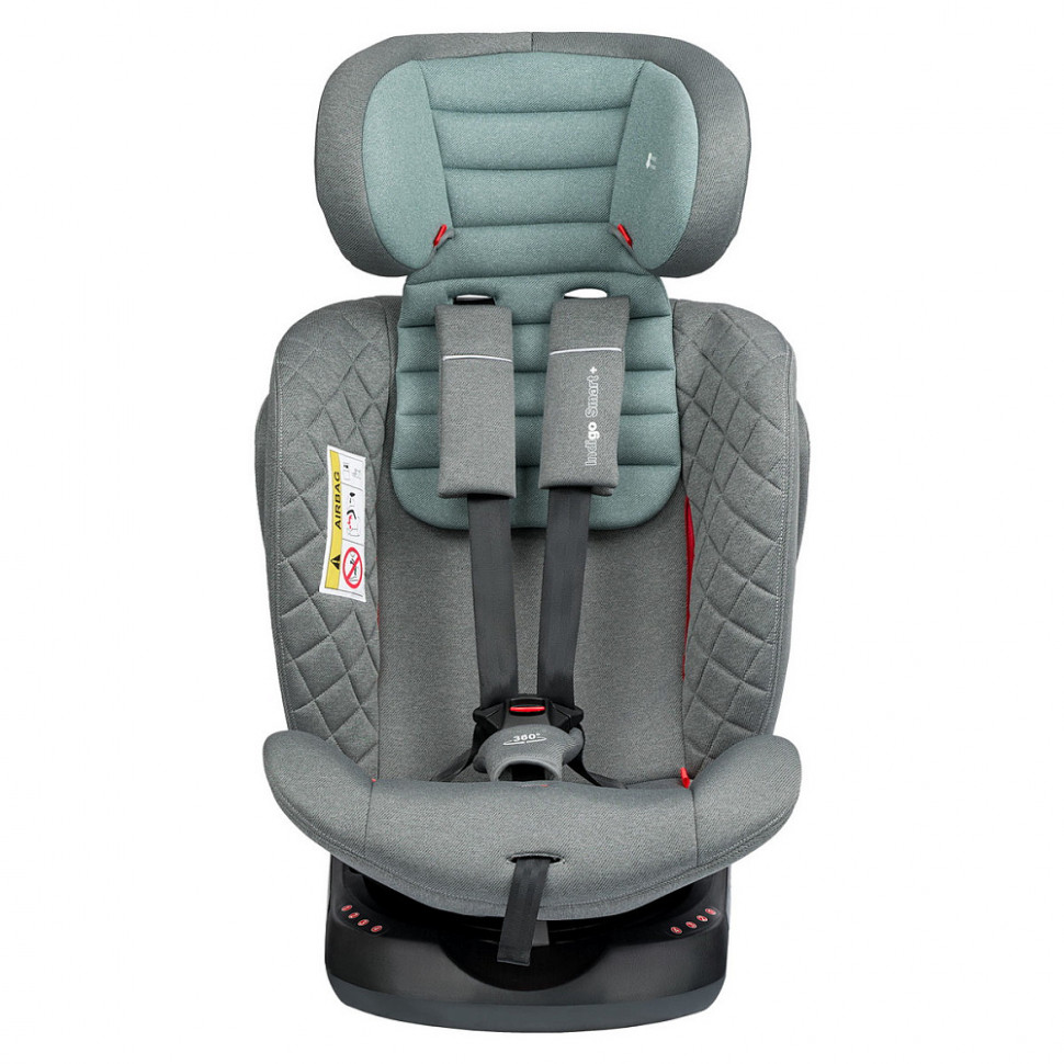 Автокресло Indigo Smart plus Isofix серый-зеленый