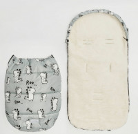 Конверт меховой AmaroBaby Snowy Travel 105 см динозавры серый