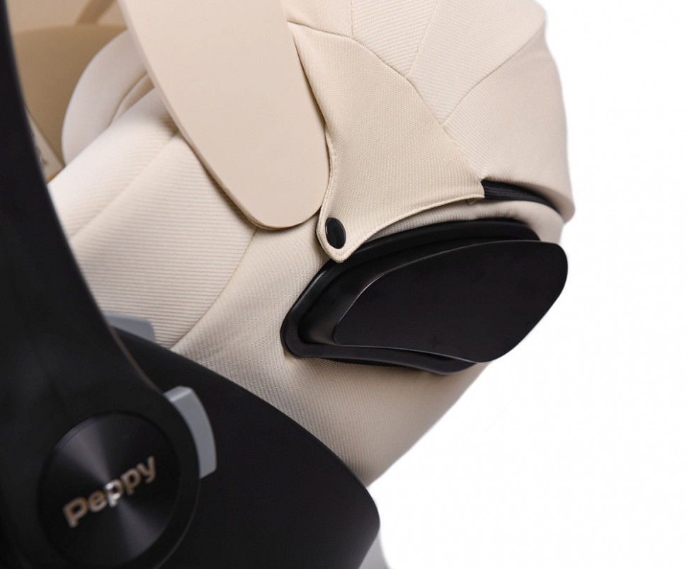 Детская коляска Peppy Monaco Thermo 3 в 1 с автокреслом Verona Beige Black (черный), рама серо-коричневая