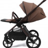 Детская коляска Peppy Soho 4 в 1 с автокреслом Jovikids Aria Black и базой Cappuccino (капучино) рама шоколад