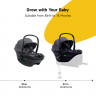 Детская коляска Peppy Soho 4 в 1 с автокреслом Jovikids Aria Black и базой Oregano (орегано), рама серо-бежевый