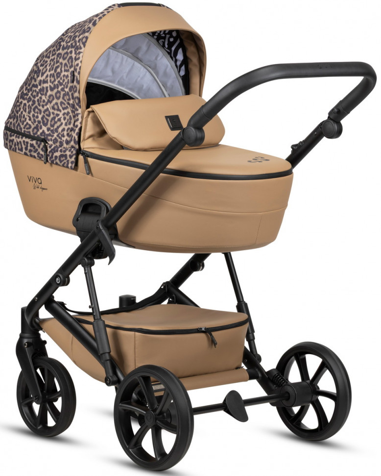 Детская коляска Tutis Viva 6 Plus Wild Elegance 3 в 1 с автокреслом Elo Lux EduSky Black Savannah Brown