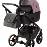 Детская коляска Adamex Nola Deluxe 3 в 1 N-SD106 (СИРЕНЬ КОЖА + ЧЕРН.КОЖА)