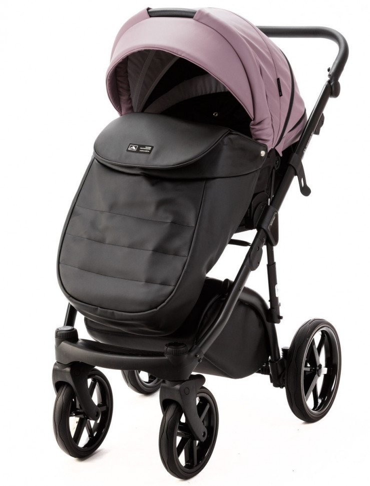 Детская коляска Adamex Nola Deluxe 3 в 1 N-SD106 (СИРЕНЬ КОЖА + ЧЕРН.КОЖА)