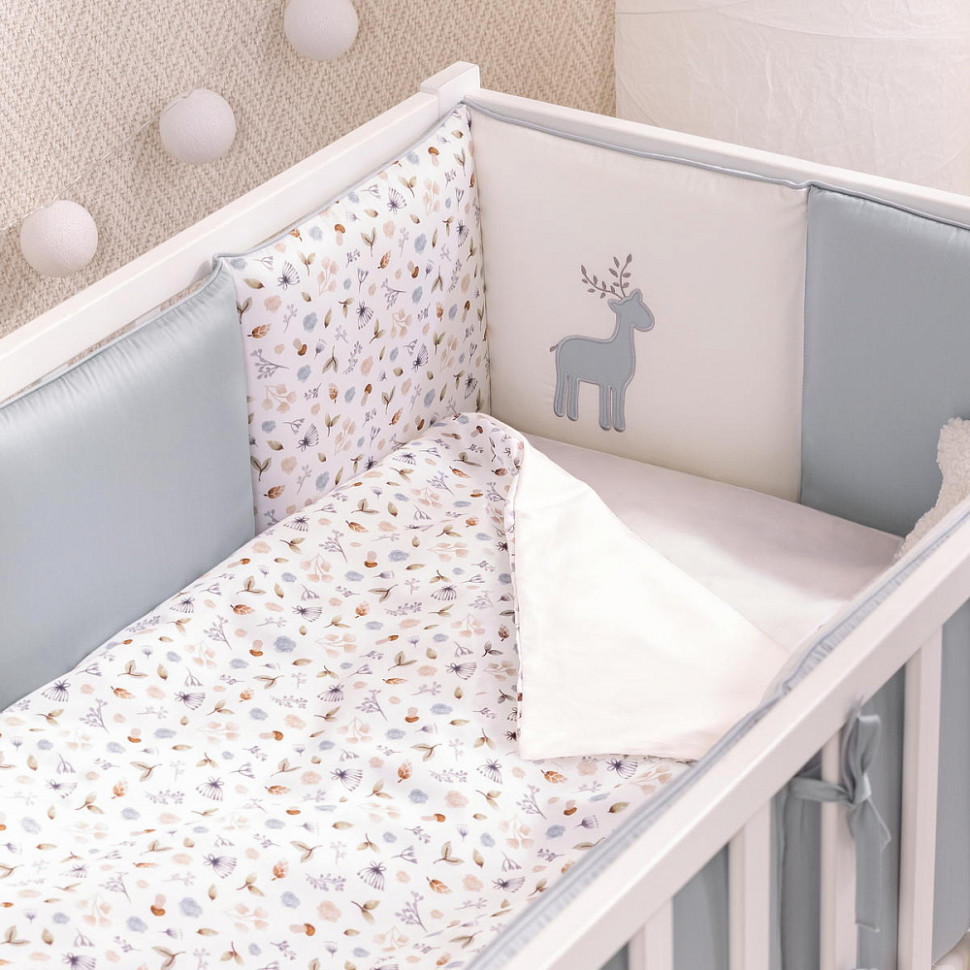 Комплект в кроватку Perina Little Forest 7 предметов Аквамарин