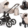Детская коляска Peppy Monaco Thermo 3 в 1 с автокреслом Verona Brown Beige (молочный), рама серо-коричневая