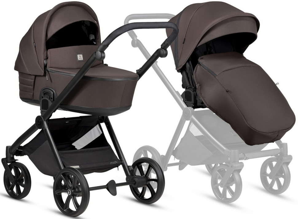 Детская коляска Tutis Mio 3 Plus Essential New 4 в 1 с автокреслом Elo Lux EduSky Black и базой 1622024 Coffee Brown
