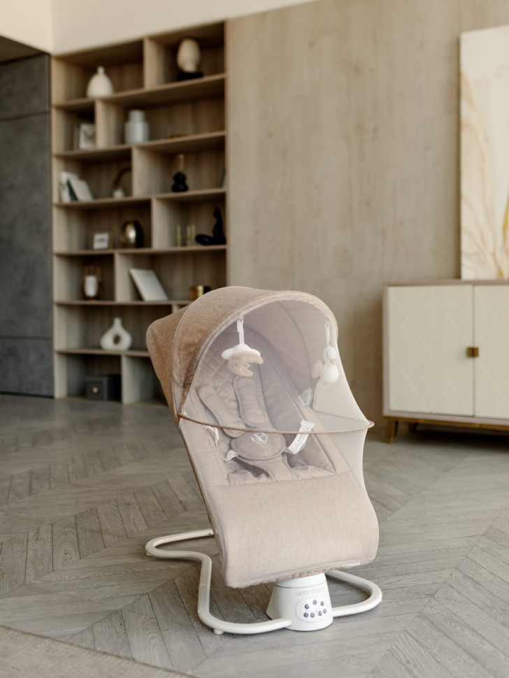 Детские электрокачели AmaroBaby Happy Swing бежевый