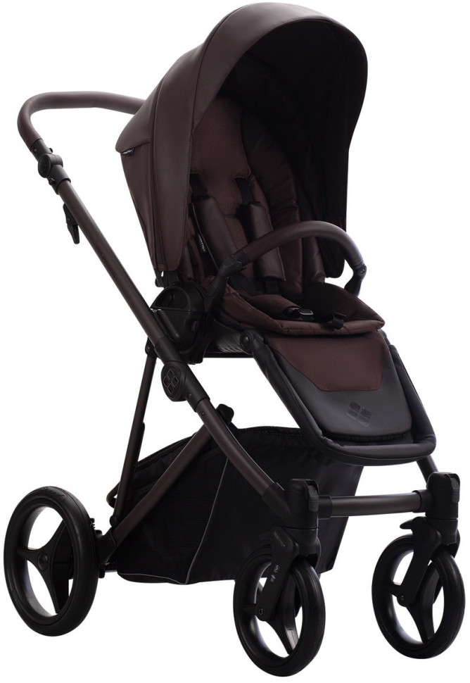 Детская коляска Bebetto Pelpasso Pro 3 в 1 с автокреслом Avionaut Cosmo 05 Brown коричневая кожа/коричневая рама