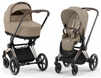 Коляска Cybex Priam IV Rosegold complete Cloud G Lava Grey Base G3 4 в 1 Cozy Beige