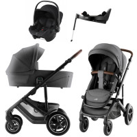 Коляска 4 в 1 Britax Roemer Smile 5Z Style и автокресло Baby-Safe Core Space Black + Vario Base 5Z Mineral Grey