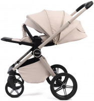 Детская коляска Peppy Monaco Plus 3 в 1 с автокреслом Verona Black Cream (кремовый), рама бежевая