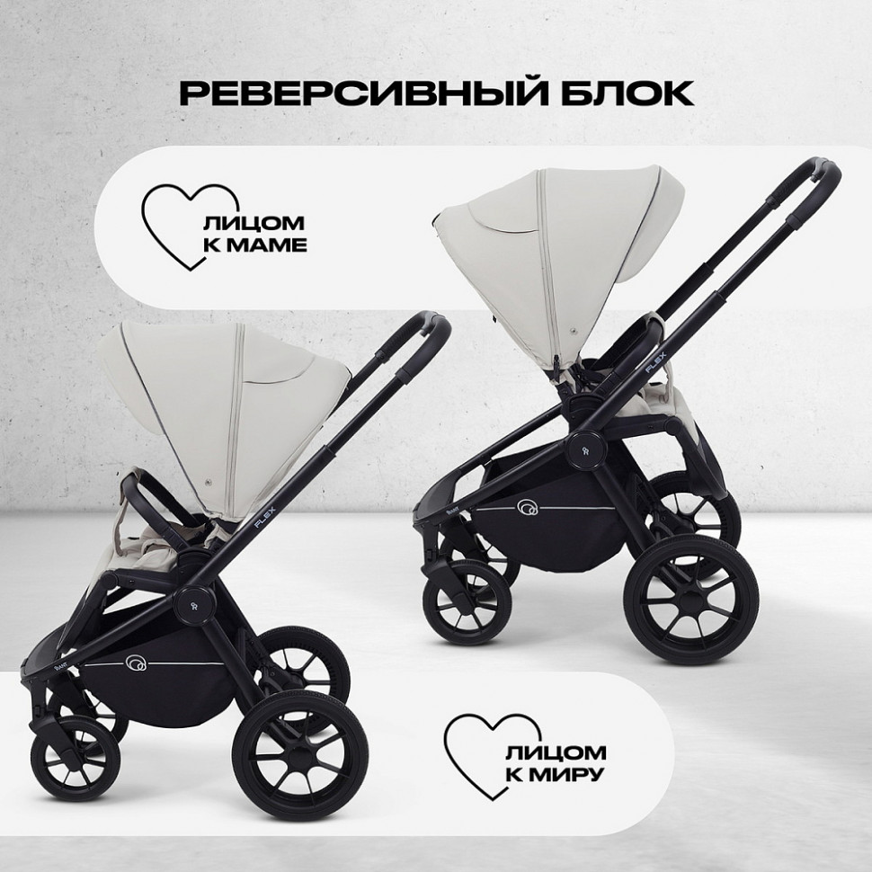 Детская коляска Rant Flex 3 в 1 RA076 с автокреслом Aster Zero Black Stone