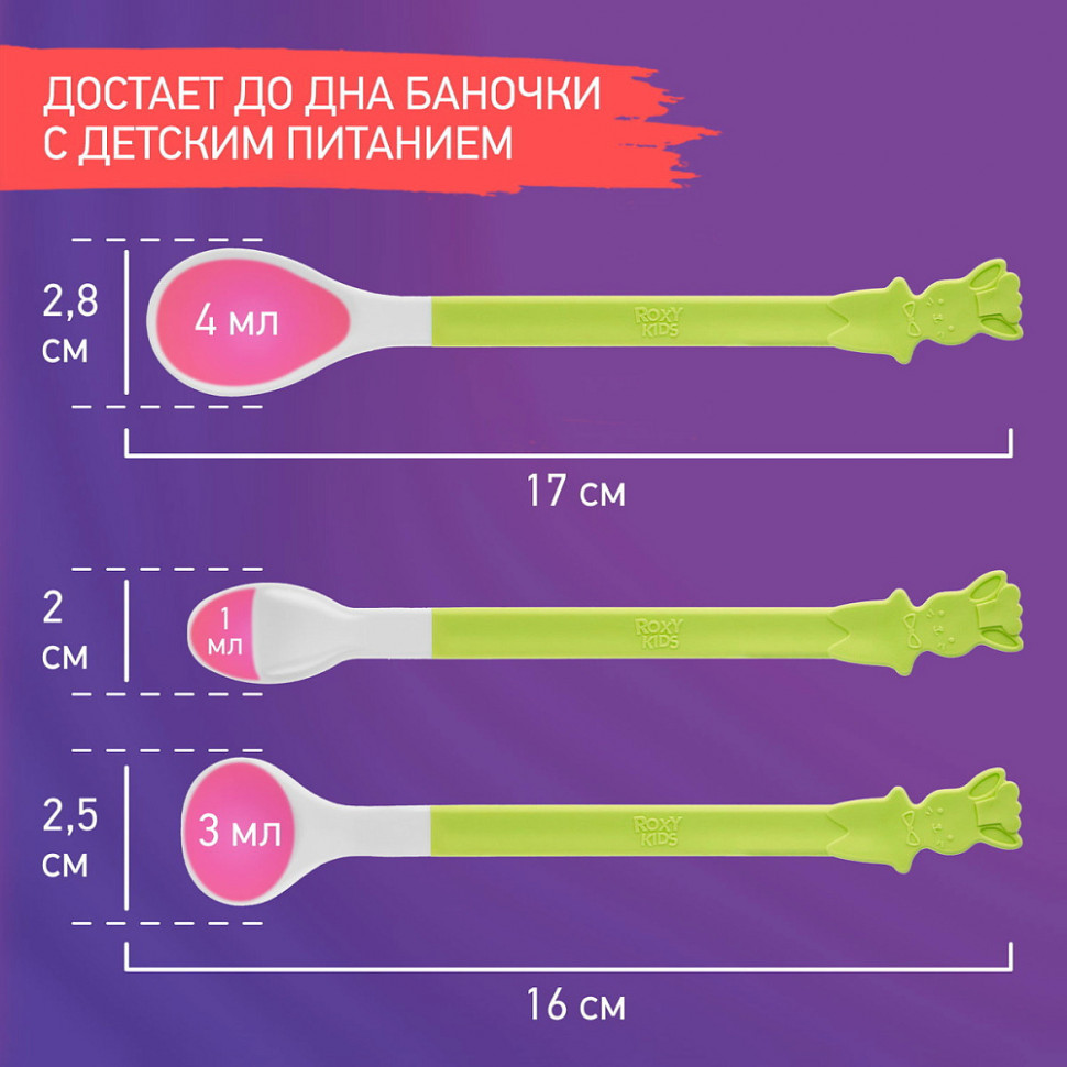 Набор ложек Roxy-Kids для первого прикорма Bunny Cook RFD-020-PR сочная груша