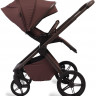Детская коляска Peppy Monaco Plus 3 в 1 с автокреслом Jovikids Aria Black Burgundy (винный), рама коричневая