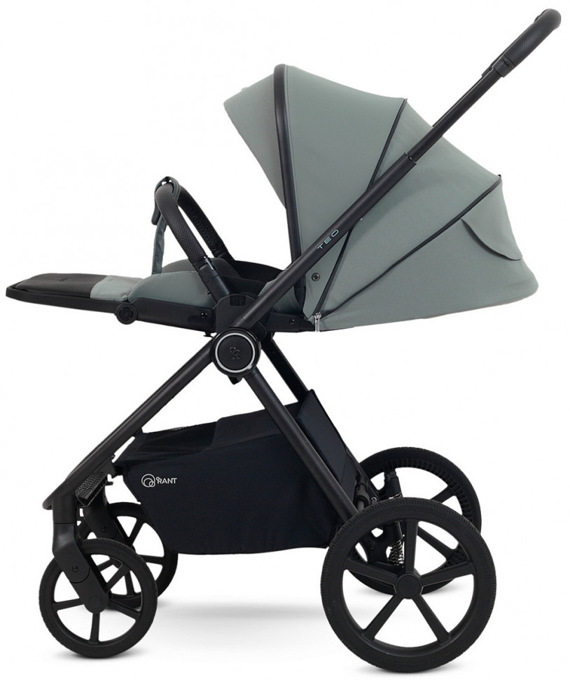 Детская коляска Rant Teo Soft 4 в 1 с автокреслом Carry Pro Black и базой Olive