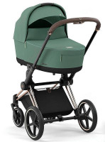 Коляска Cybex Priam IV Rosegold complete Cloud G Moon Black Plus Base G3 4 в 1 Leaf Green