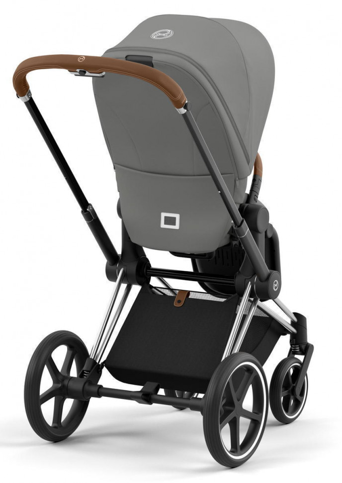 Коляска 3 в 1 Cybex Priam IV Chrome Brown complete и автокресло Aton S2 i-Size Hibiscus Red Mirage Grey