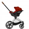 Коляска 3 в 1 Cybex Priam IV Chrome Brown complete и автокресло Aton S2 i-Size Hibiscus Red Mirage Grey