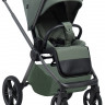 Детская коляска Peppy Monaco Plus 4 в 1 с автокреслом Jovikids Aria Black и базой Oliva Green (зеленый), рама серая