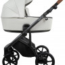 Детская коляска Roan Bass Next Кожа 2.0 3 в 1 с автокреслом Tutis Elo Lux EduSky Black BNL/70/2 Island Stone /Black/ руч.Коричневый
