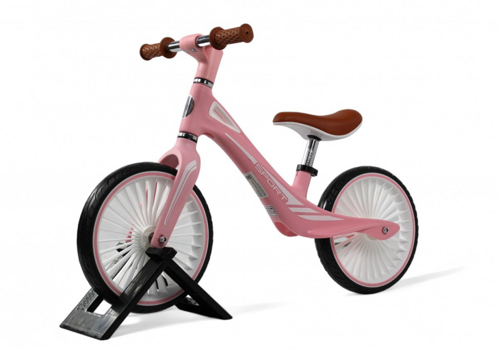 Детский беговел RiverToys HB-007-12 розовый