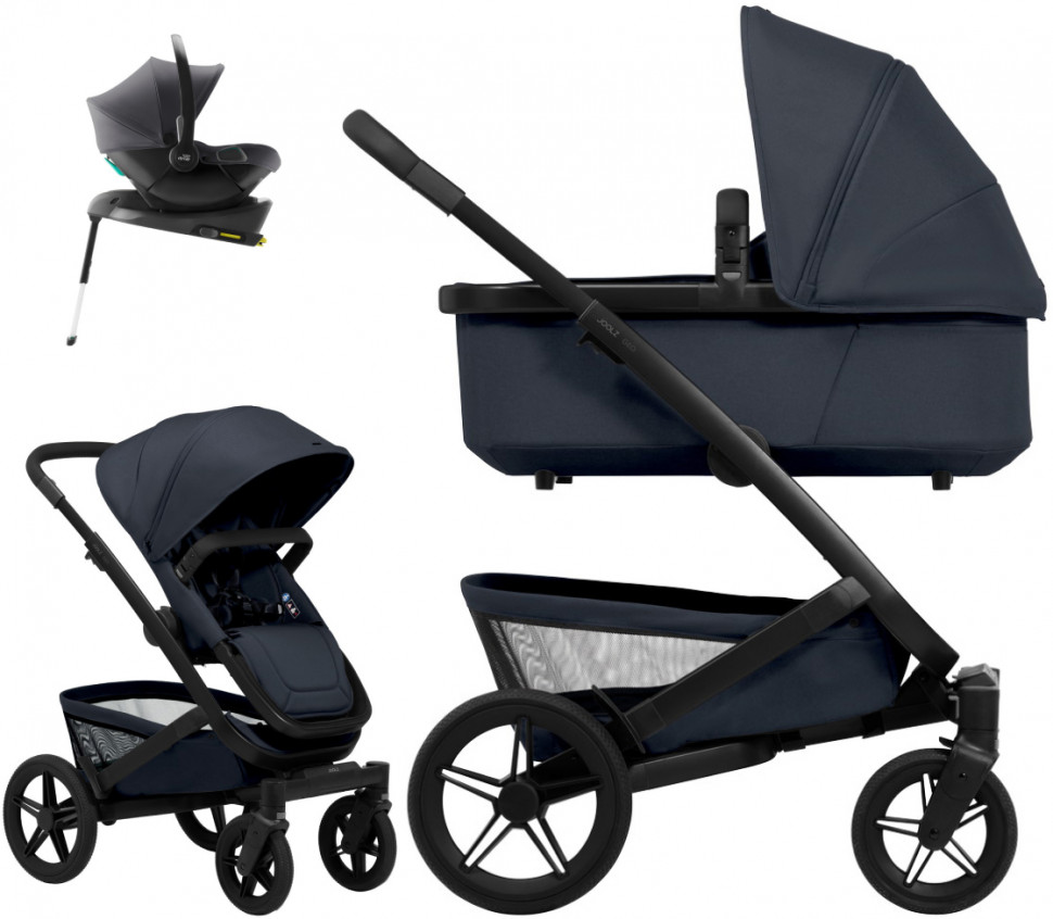 Детская коляска 4 в 1 Joolz Geo5 и автокресло Baby-Safe Core Midnight Grey2 и база Baby-Safe Core без адаптеров Dark Navy Blue
