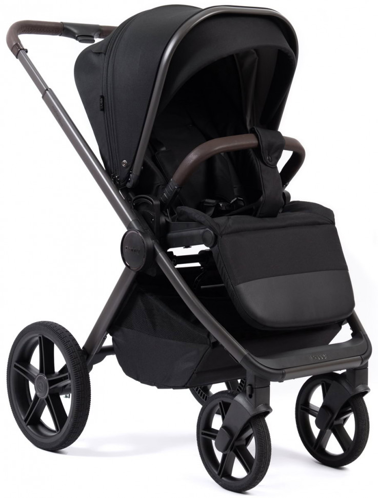 Детская коляска Peppy Monaco Thermo 3 в 1 с автокреслом Verona Black Black (черный), рама серо-коричневая