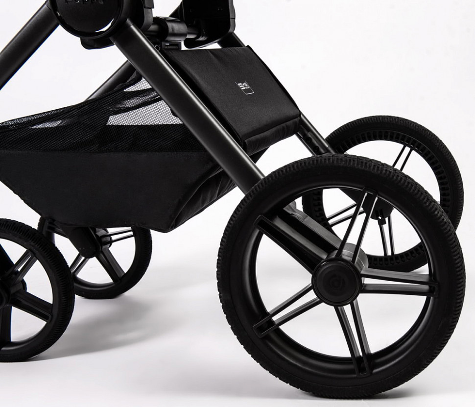 Детская коляска Peppy Monaco Thermo 3 в 1 с автокреслом Verona Black Black (черный), рама серо-коричневая