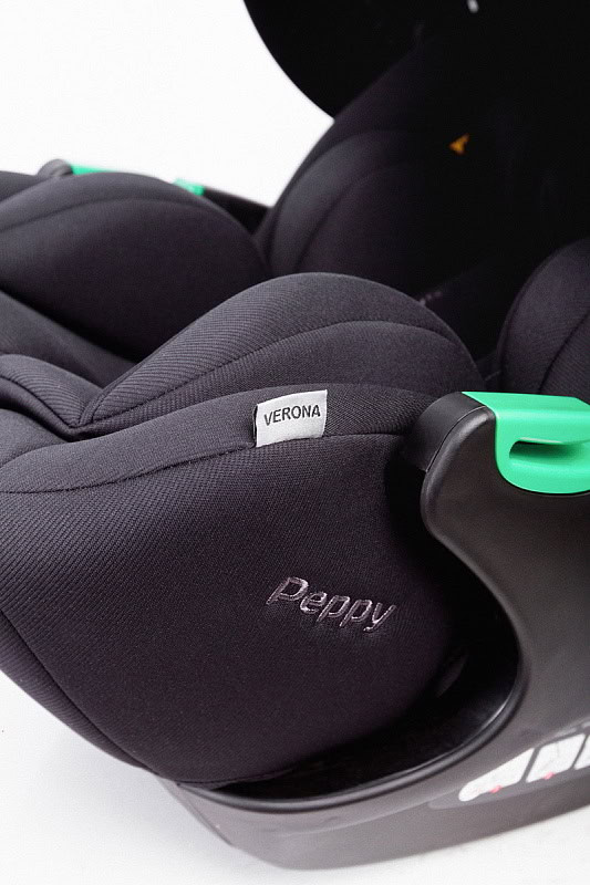 Детская коляска Peppy Monaco Thermo 3 в 1 с автокреслом Verona Black Black (черный), рама серо-коричневая