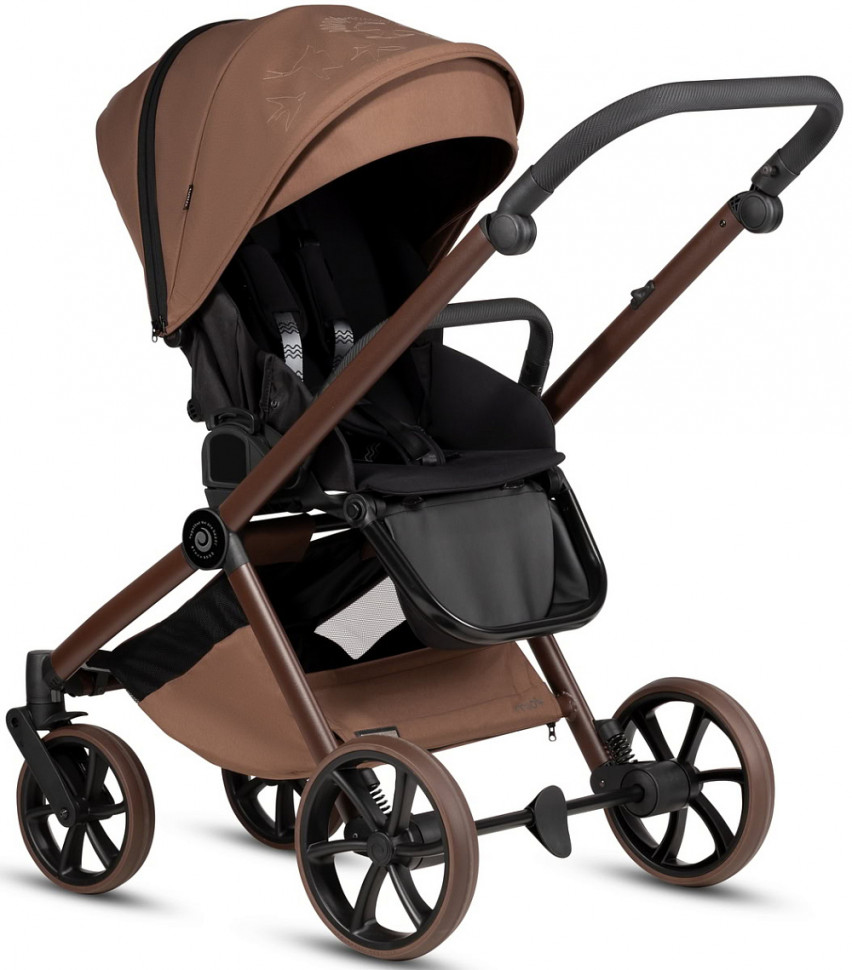 Детская коляска Tutis Mio 3 Plus Limited New 3 в 1 с автокреслом Elo Lux EduSky Black 1622016 Hoopoe Brown