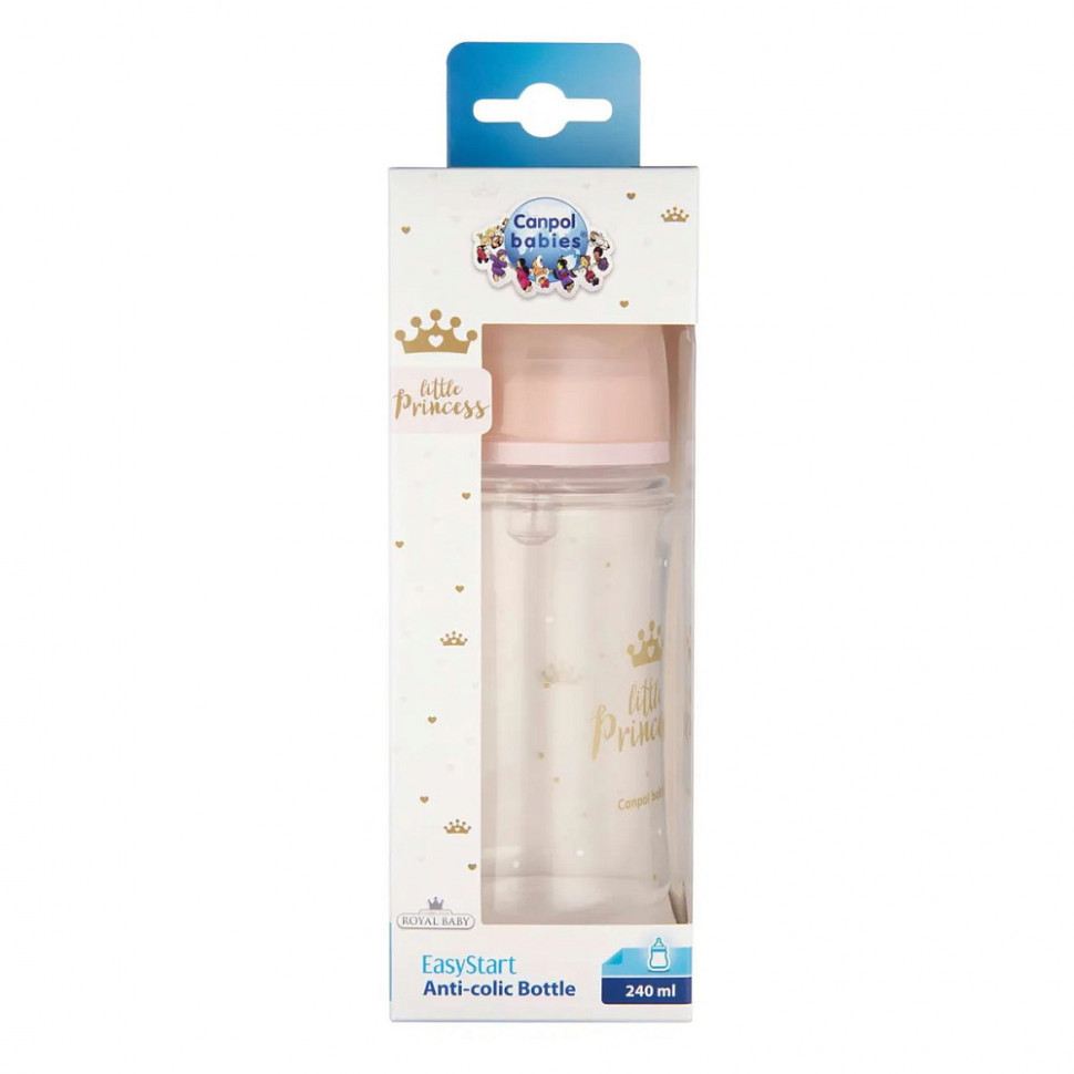 Бутылочка для кормления Canpol Babies Royal Baby c широким горлом 240 мл 35/234 розовый