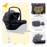 Детская коляска Peppy Monaco Plus 4 в 1 с автокреслом Jovikids Aria Black и базой Brownie (коричневый), рама черная