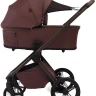 Детская коляска Peppy Monaco Plus 2 в 1 Burgundy (винный), рама коричневая