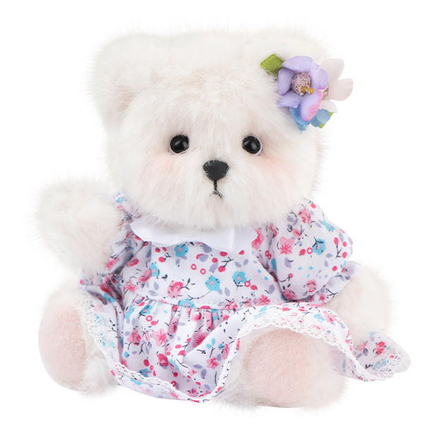 Мягкая игрушка TeddyTales Lina Медведь Незабудка пудинговый цвет с костюмом XS 15 см TT895132