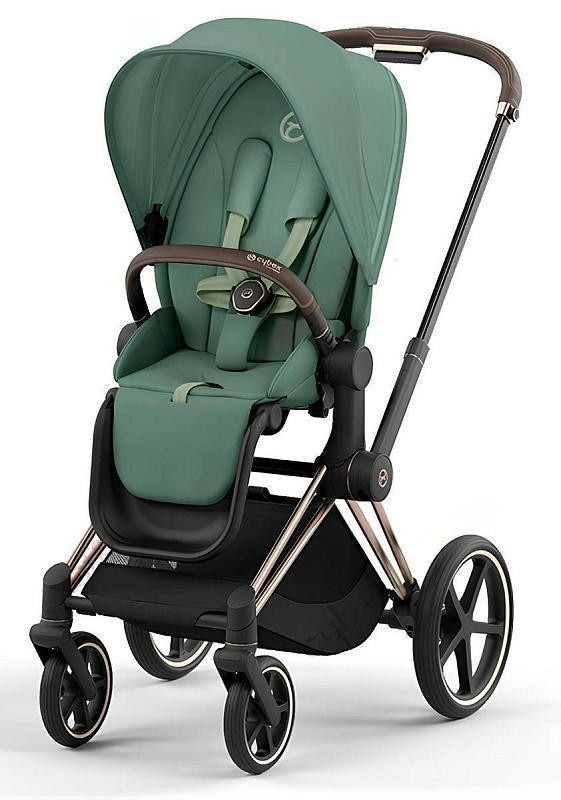 Коляска Cybex Priam IV Rosegold complete Cloud G3 Stone Grey Plus Base G3 4 в 1 Leaf Green