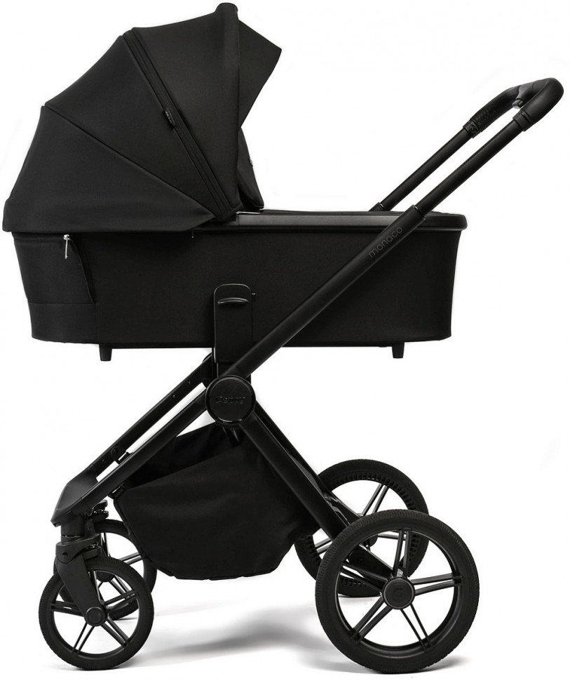 Детская коляска Peppy Monaco Plus 3 в 1 с автокреслом Verona Beige Black (черный), рама черная