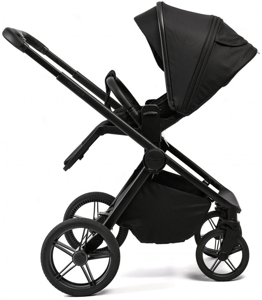 Детская коляска Peppy Monaco Plus 3 в 1 с автокреслом Verona Beige Black (черный), рама черная