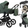 Детская коляска Peppy Monaco Thermo 4 в 1 с автокреслом Welldon Crown 2 Beige и базой Green (зеленый), рама серо-коричневая