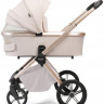 Детская коляска Peppy Monaco Plus 4 в 1 с автокреслом Welldon Crown 2 Grey и базой Beige (бежевый), рама беж, шлифованный алюминий